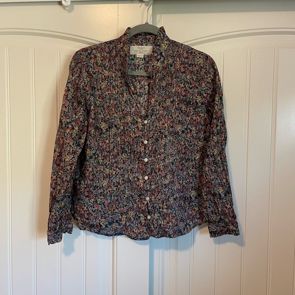 Trovata Birds of Paradise Courtney Henley Ditsy Floral medium 100% cotton blouse - Picture 2 of 9